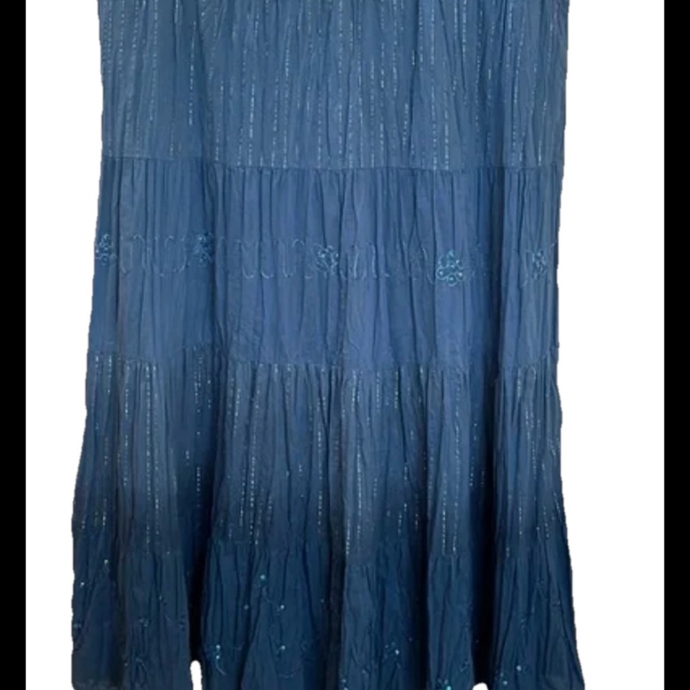 Avenue Boho Ombré Layered Elegant Blue Skirt sequence size 14/16